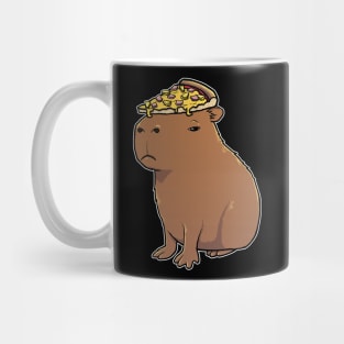 Capybara with a Hawaiian Pizza on its head Mug